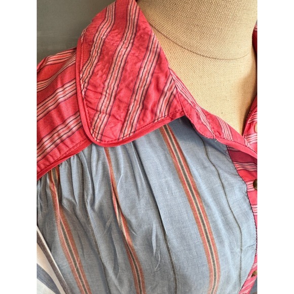 By Anthropologie True Midi Pajamas Dress Striped Button Long Sleeve Sheer XXS - Picture 8 of 15